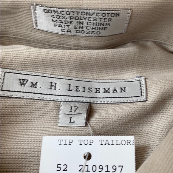 NWT Wm. H. Leishman 17 Large Dress Shirt - Picture 4 of 5